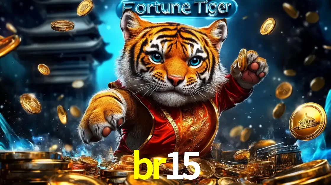 Imagem promocional do jogo de slot Fortune Tiger, com um tigre majestoso em traje tradicional cercado por uma fortuna em moedas de ouro, disponível agora no cassino br15.